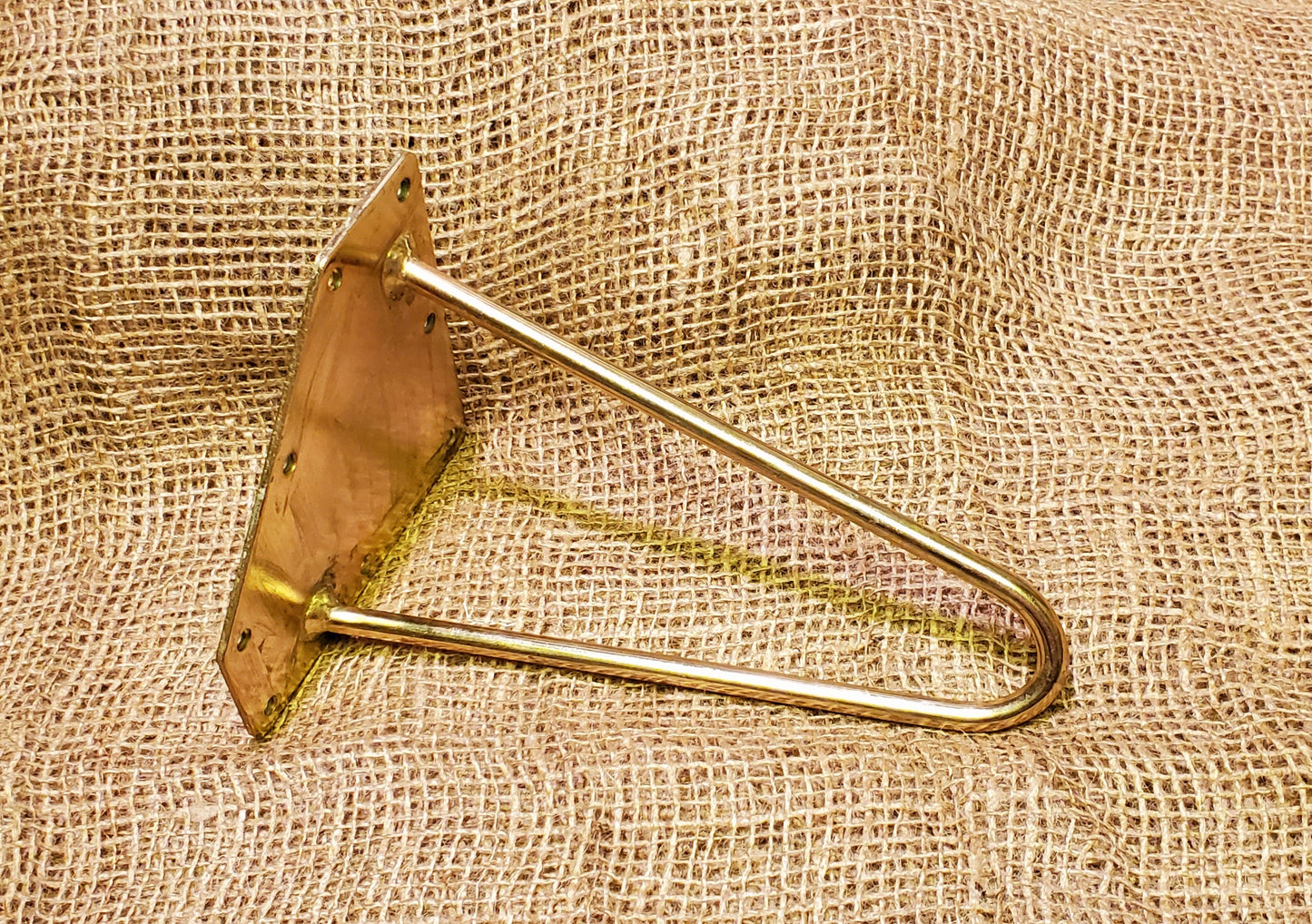 Hairpin Leg - 2 Prong - Polished Brass Plated 8" - 16"