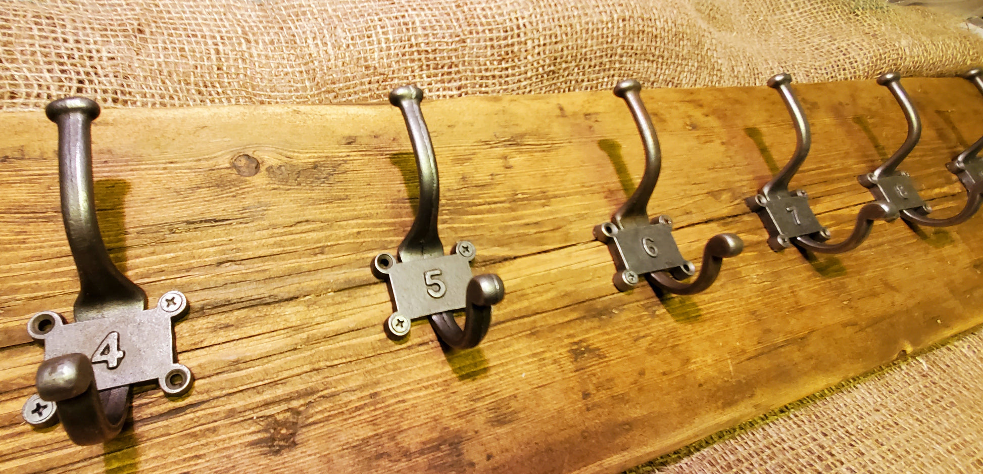 Retro Vintage Numbered 1- 10 Hat & Coat Hook Set - Spearhead Collection - Hat and Coat Hooks - Hardware, Hat and Coat Hooks, Numbered Hooks