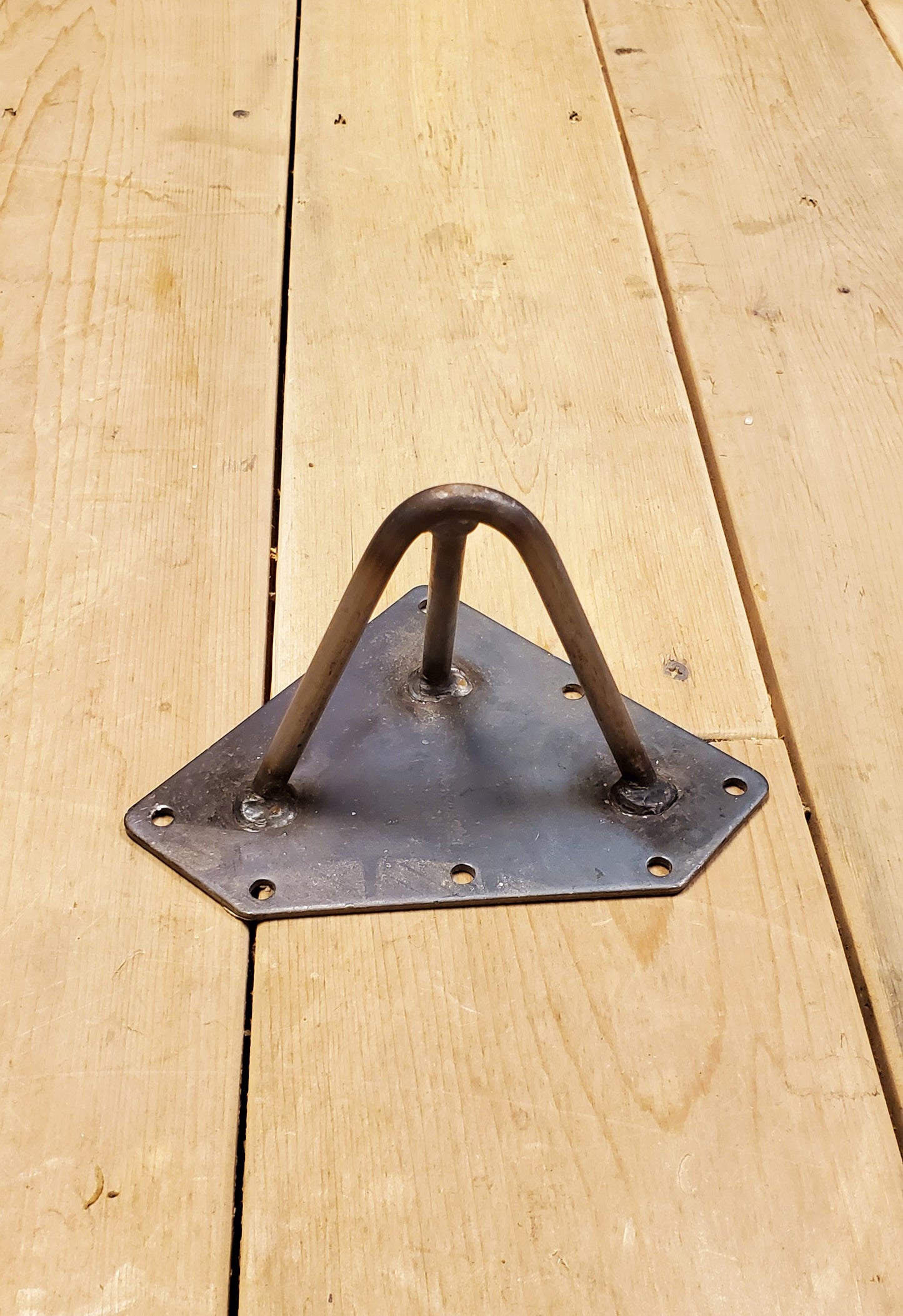 Hairpin Leg Support 4" Antique Iron 3 prong - Spearhead Collection - Hairpin Legs - Hairpin Legs, Hardware