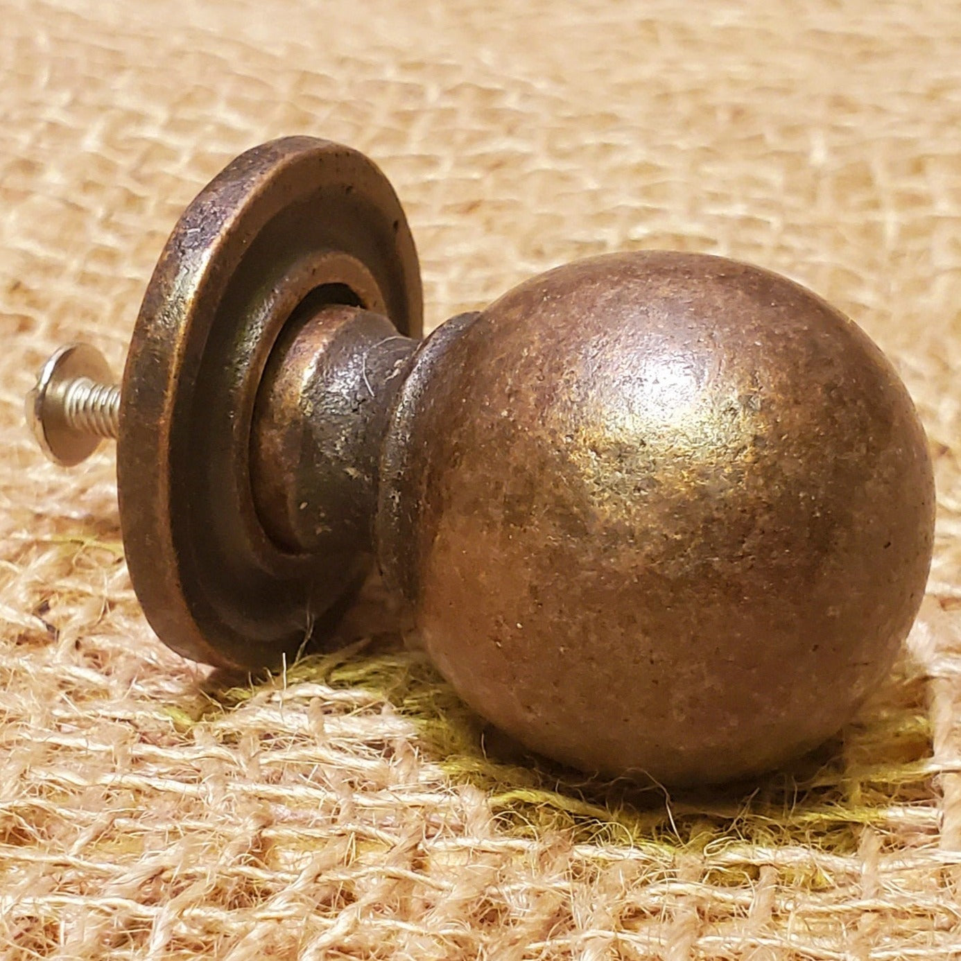 Ball & backplate Drawer Knob - Antique Copper