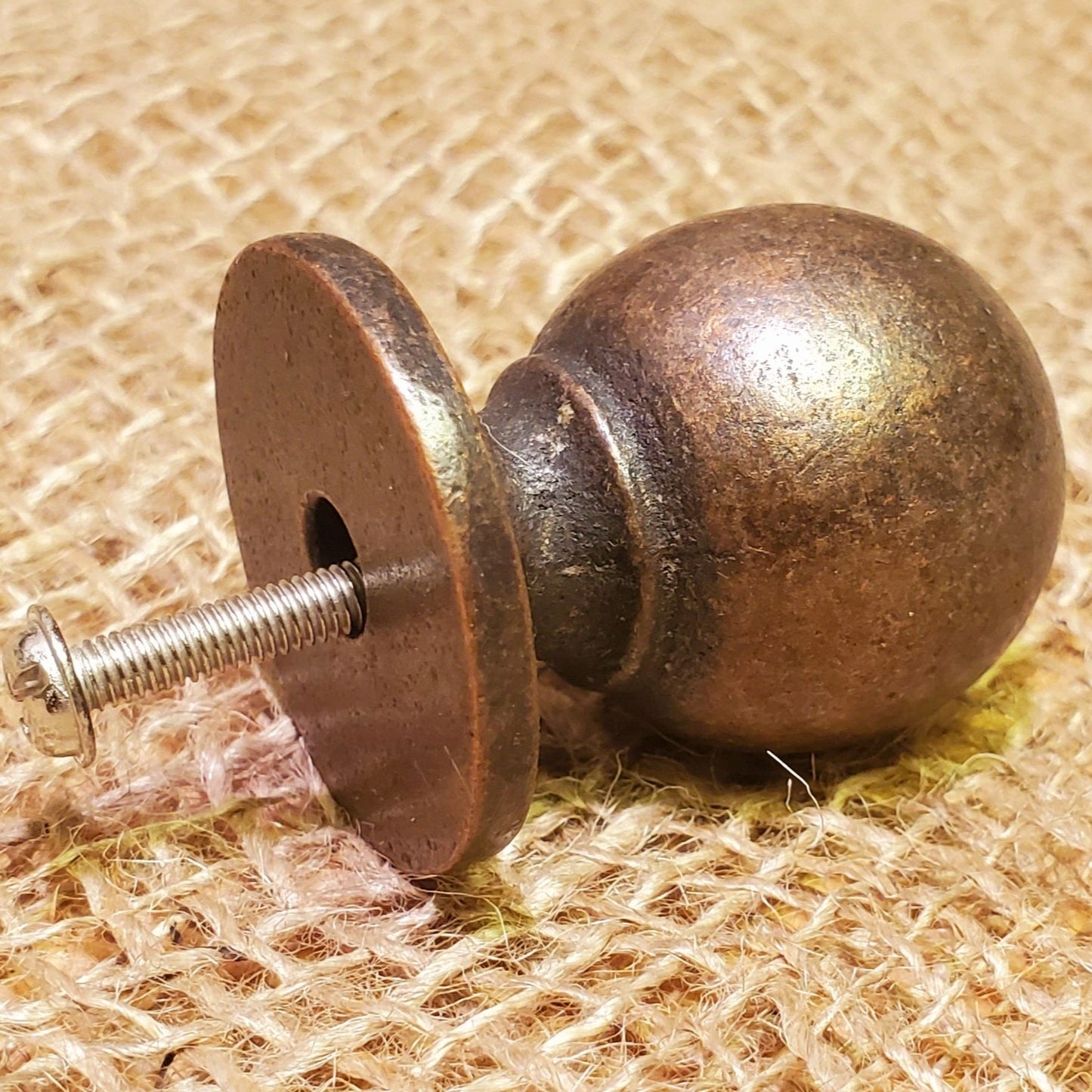 Ball & backplate Drawer Knob - Antique Copper