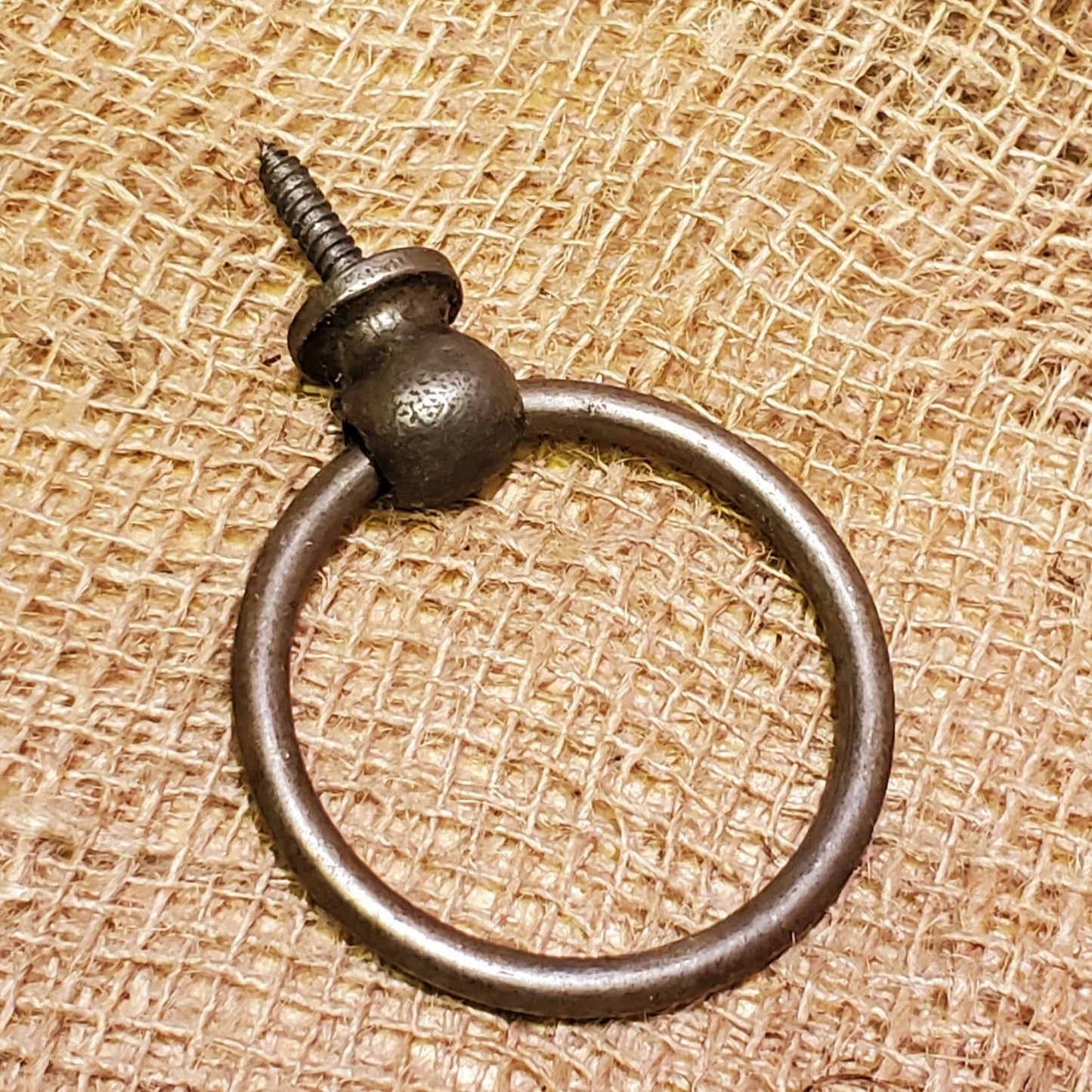 Screw-In Ring Pull Handle 3" Antique Iron - Spearhead Collection - Drop & Lifting Handles - Hardware, Lifting Handles, Pull Handles, Rails & Rings
