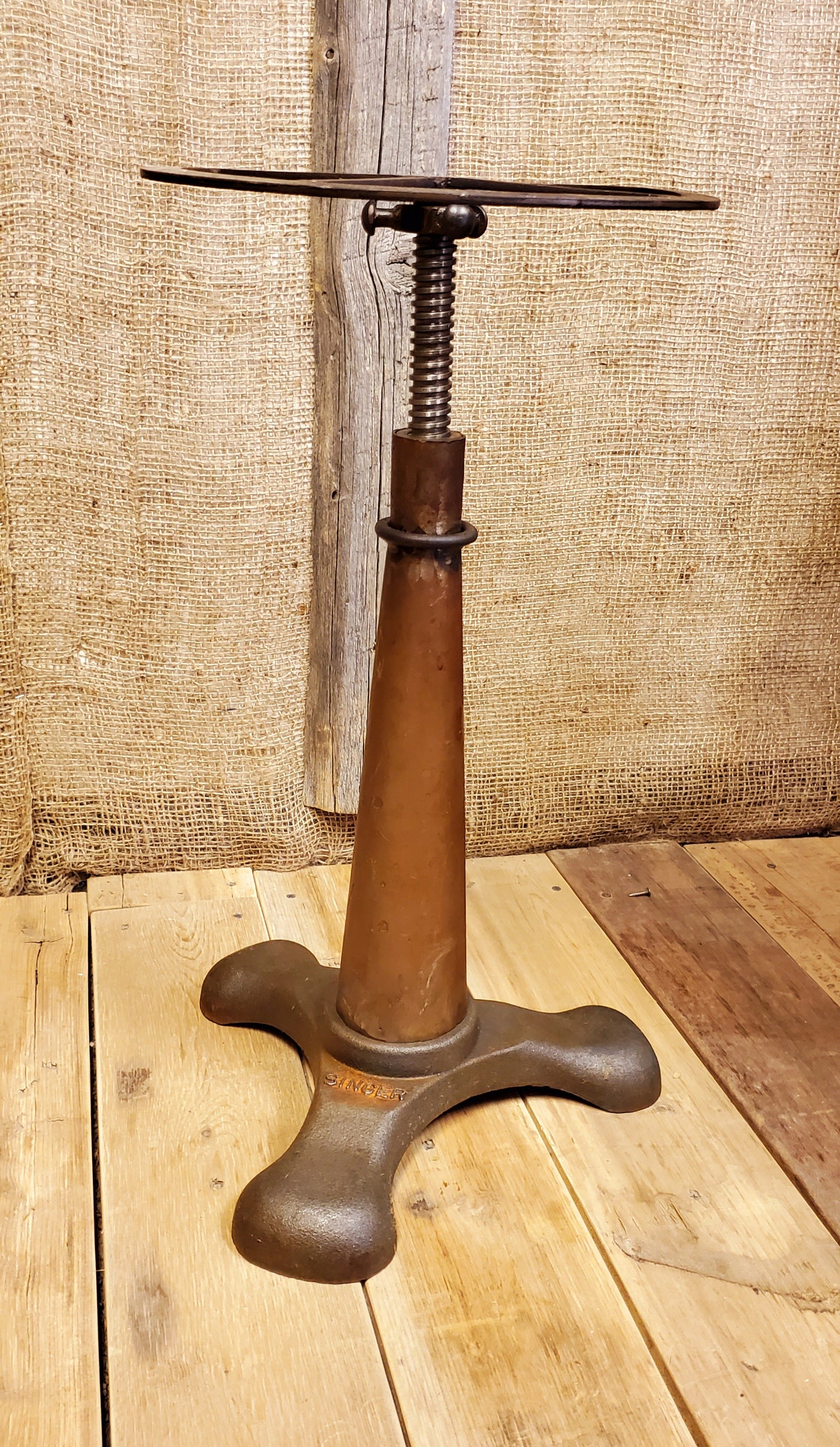 The 'Singer' Adjustable height Stool (No Top) - Spearhead Collection - Stools - adjustable height stool, industrial stool, Singer Stool, swivel stool, vintage stool