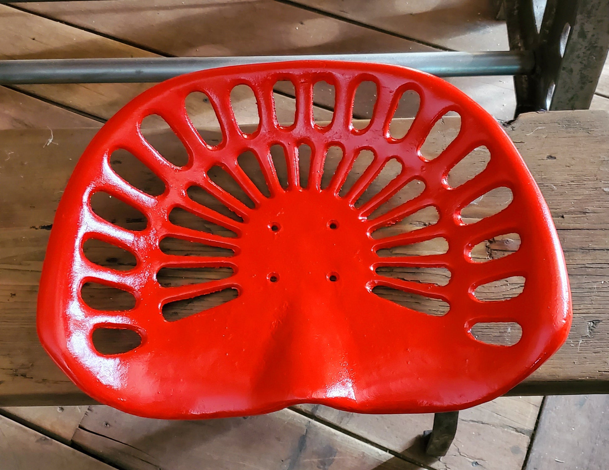 Tractor Seat - Cast Iron Painted Red - Spearhead Collection - Stools - 