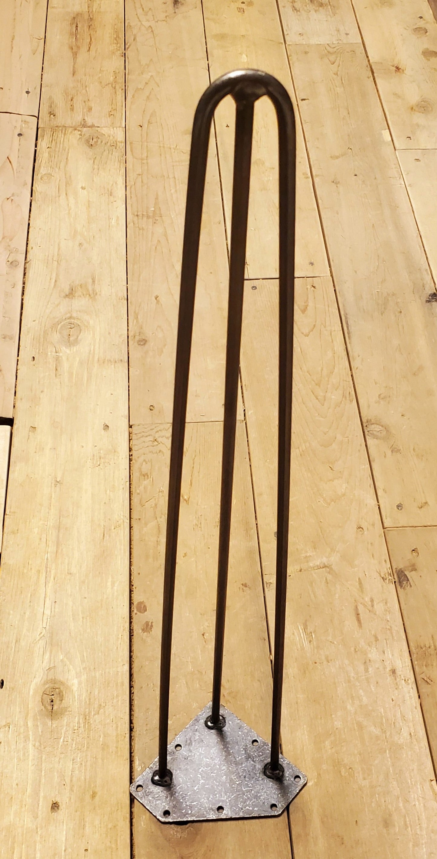 Hairpin Leg Support - 3 Prong - Antique Iron - Range from 4" to 36"