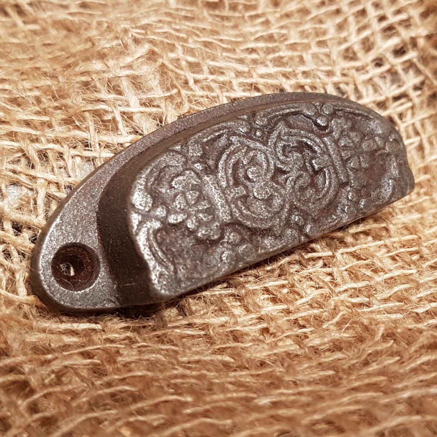 Dainty Design - Antique Iron Cup Pull Handle - Spearhead Collection - Cup Pull Handles - Cabinet Hardware, Drawer Hardware, Hardware, Pull Handles