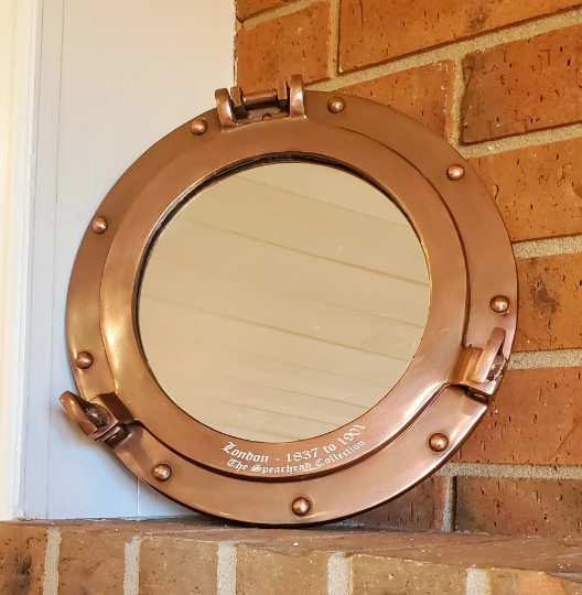 Antique Copper Porthole Mirror