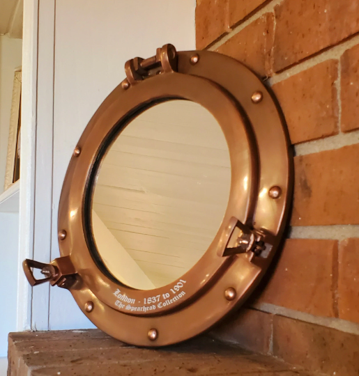 Antique Copper Porthole Mirror