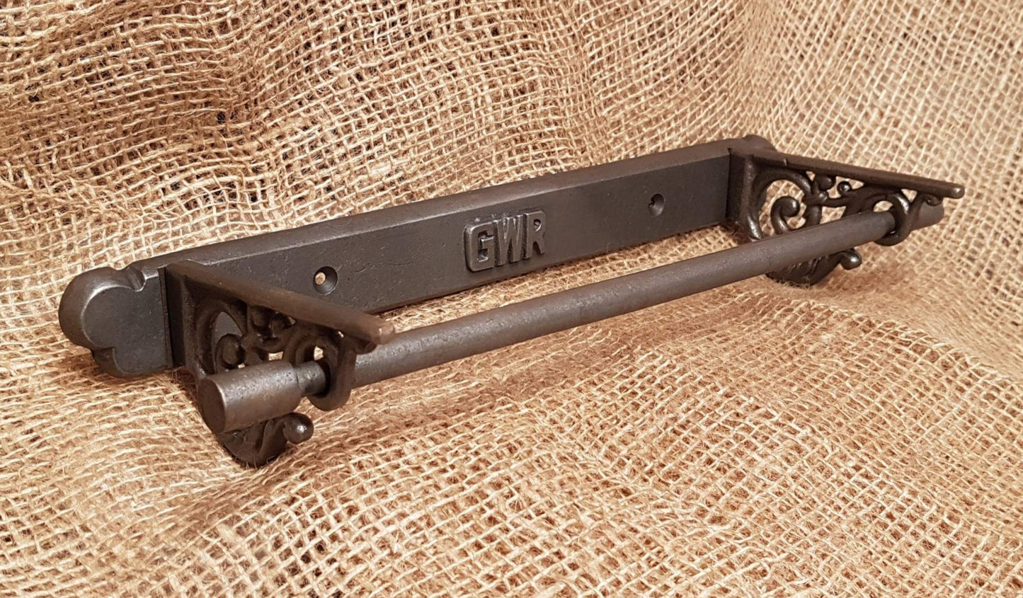 G.W.R. Towel Rail with Scroll Ends - Spearhead Collection - Rails & Rings - Bathroom Decor, Home Decor, Rails Rings & Eye Loops, Towel Holders