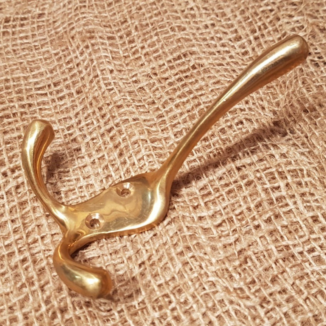 Triple Robe Hook - Polished Brass - Spearhead Collection - Triple Robe Hooks - Brass, Hooks, Triple Hooks