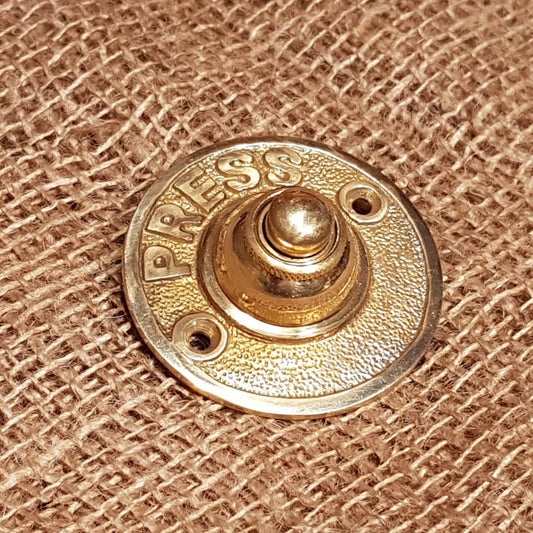 Door Bell Push - Round 'Press' - Brass