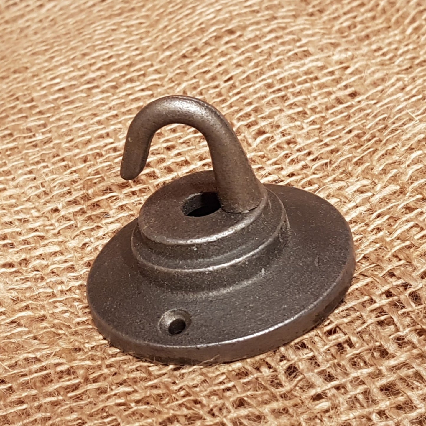 Ceiling Flange Round base Hook - Spearhead Collection - Lighting - Barn Restoration, Hooks, Single Hooks