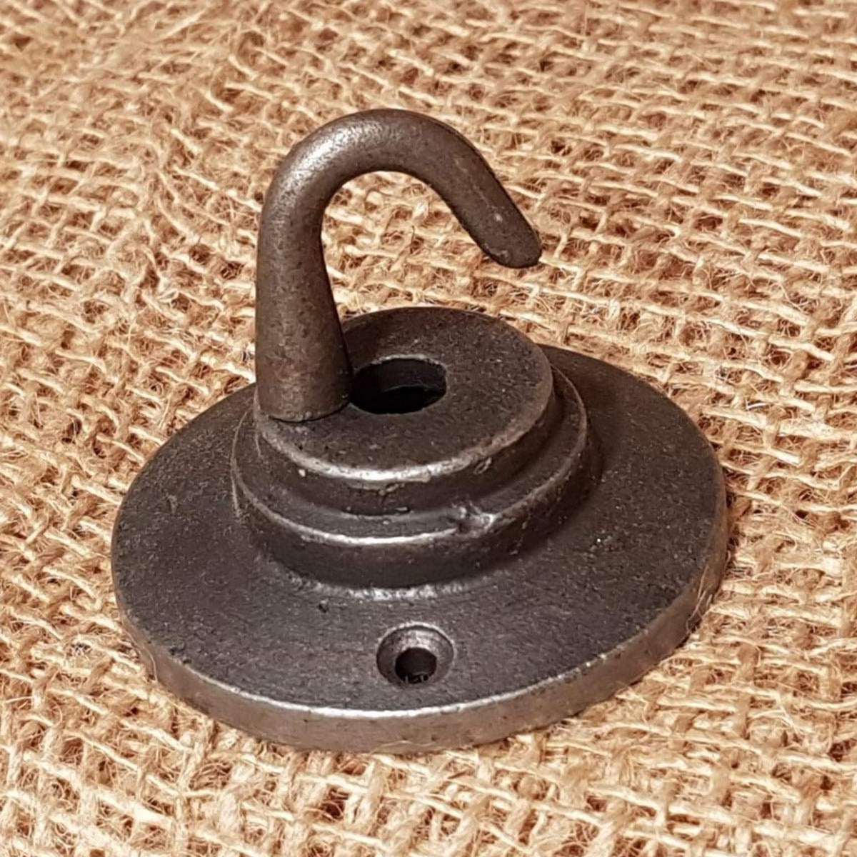 Ceiling Flange Round base Hook - Spearhead Collection - Lighting - Barn Restoration, Hooks, Single Hooks