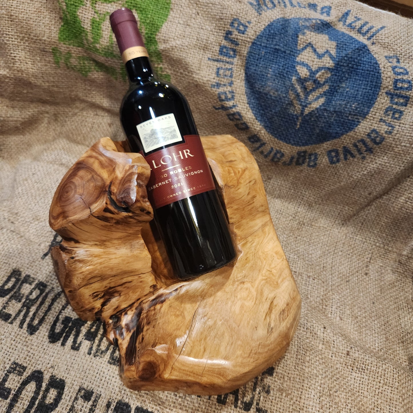 One of a Kind Reclaimed Wood - 1 Wine Bottle Holder from trees cut down from a forest fire.