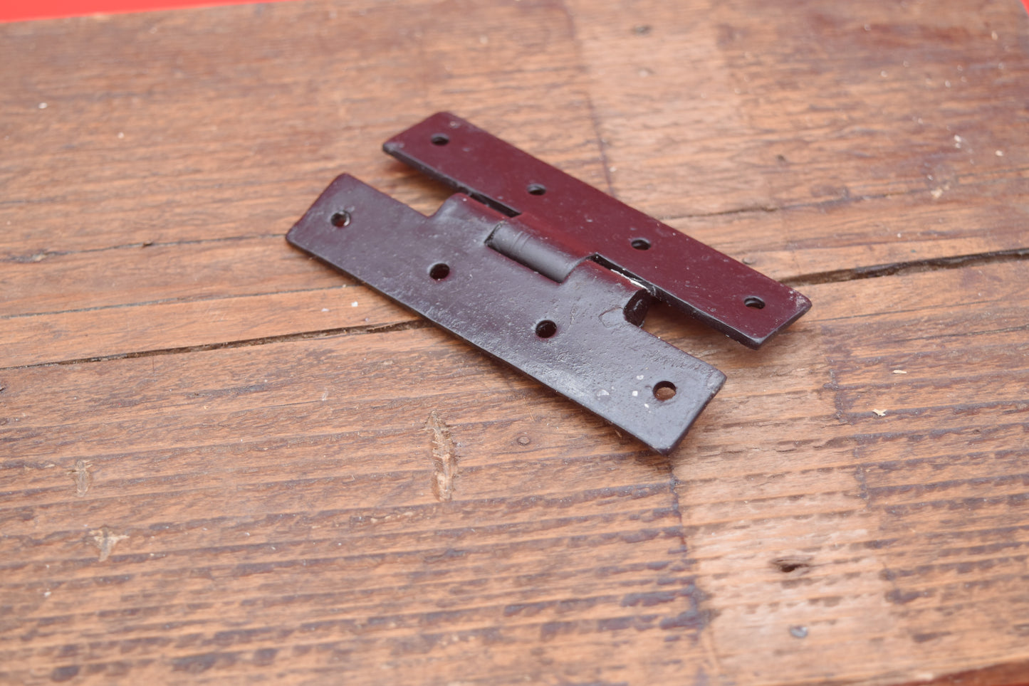 H Hinge Hand Forged Iron Black Beeswax 102mm - 4"