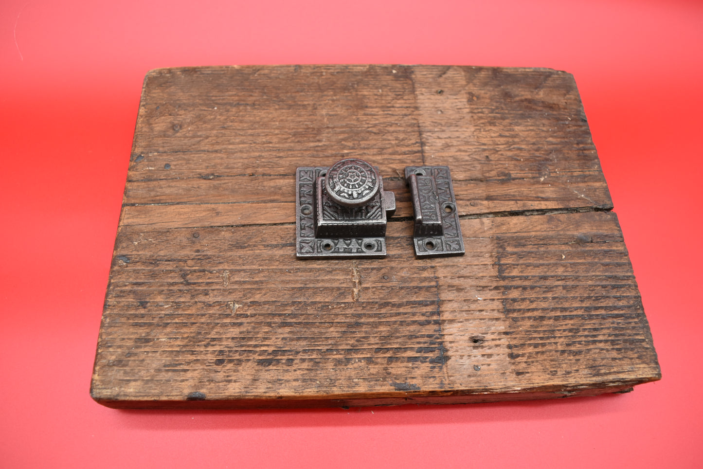 Cupboard Catch Round Knob or Tee Bar EASTLAKE Solid Brass or Round Knob Antique Iron 2"