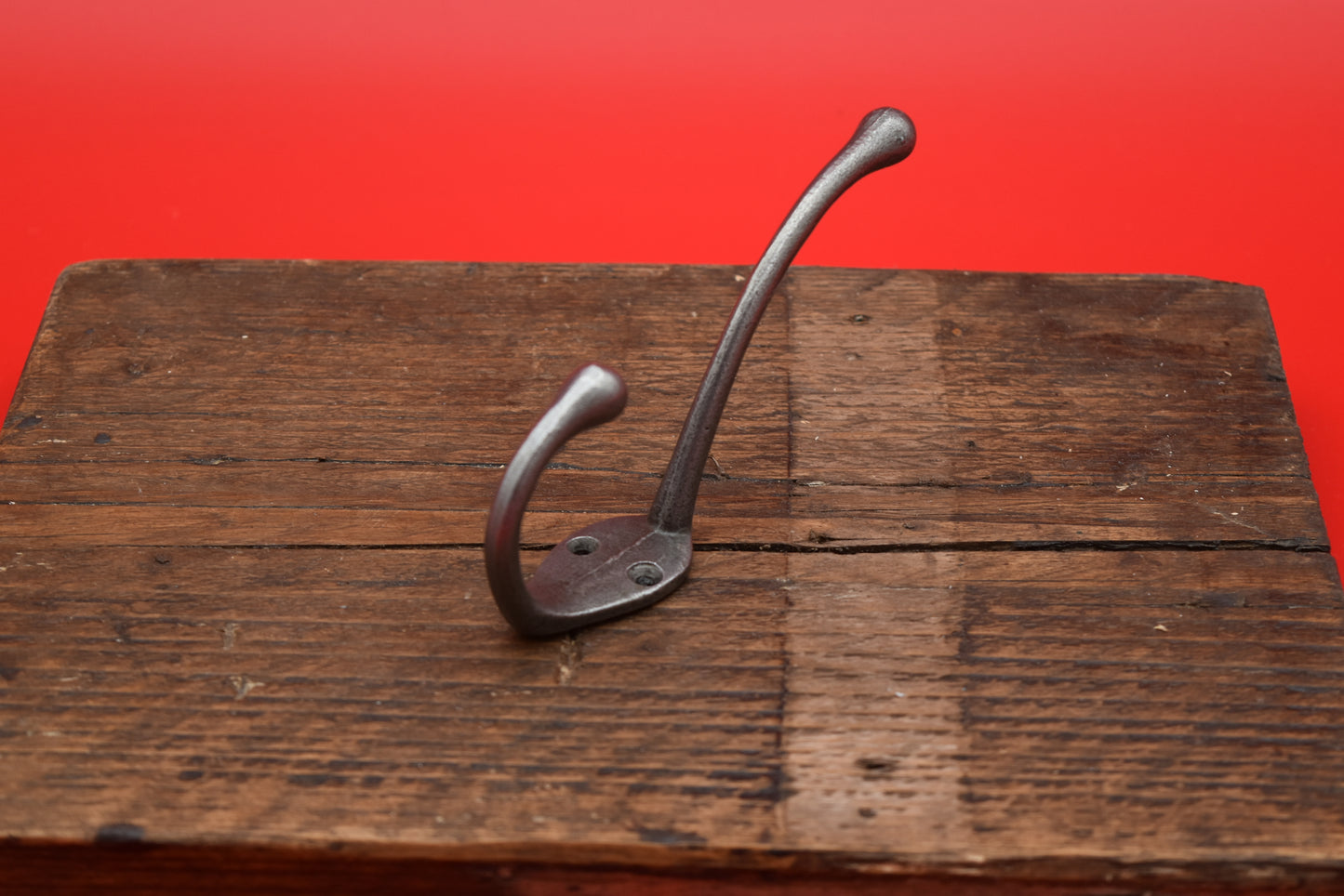 Victorian Hat and Coat Hook - Retro Cast - Antique Iron- 2 hole - 138 mm