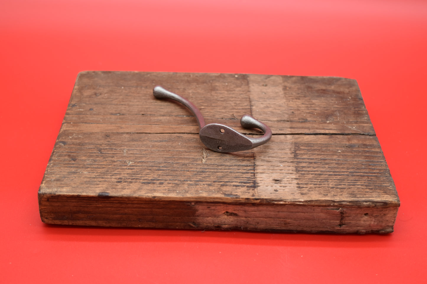 Victorian Hat and Coat Hook - Retro Cast - Antique Iron- 2 hole - 138 mm