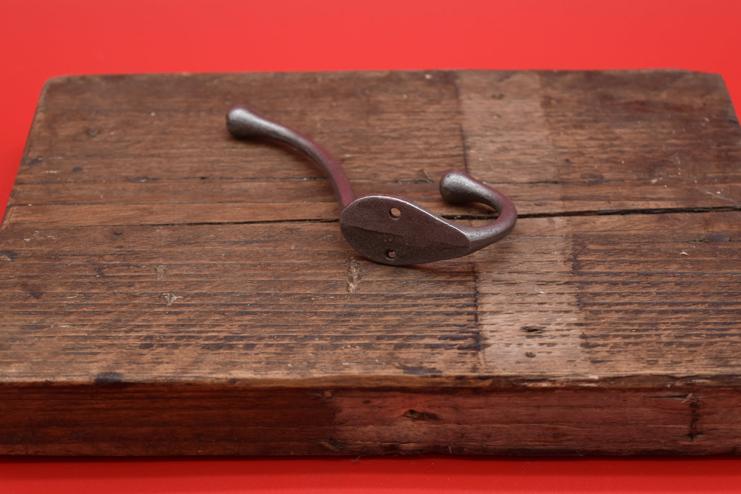 Victorian Hat and Coat Hook - Retro Cast - Antique Iron- 2 hole - 138 mm