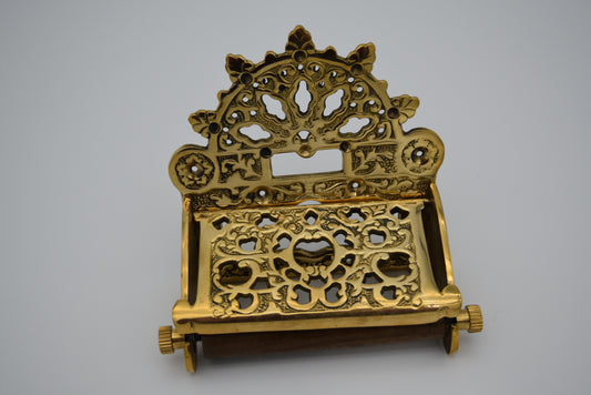 Victorian with Lid Brass - Toilet Paper Holder