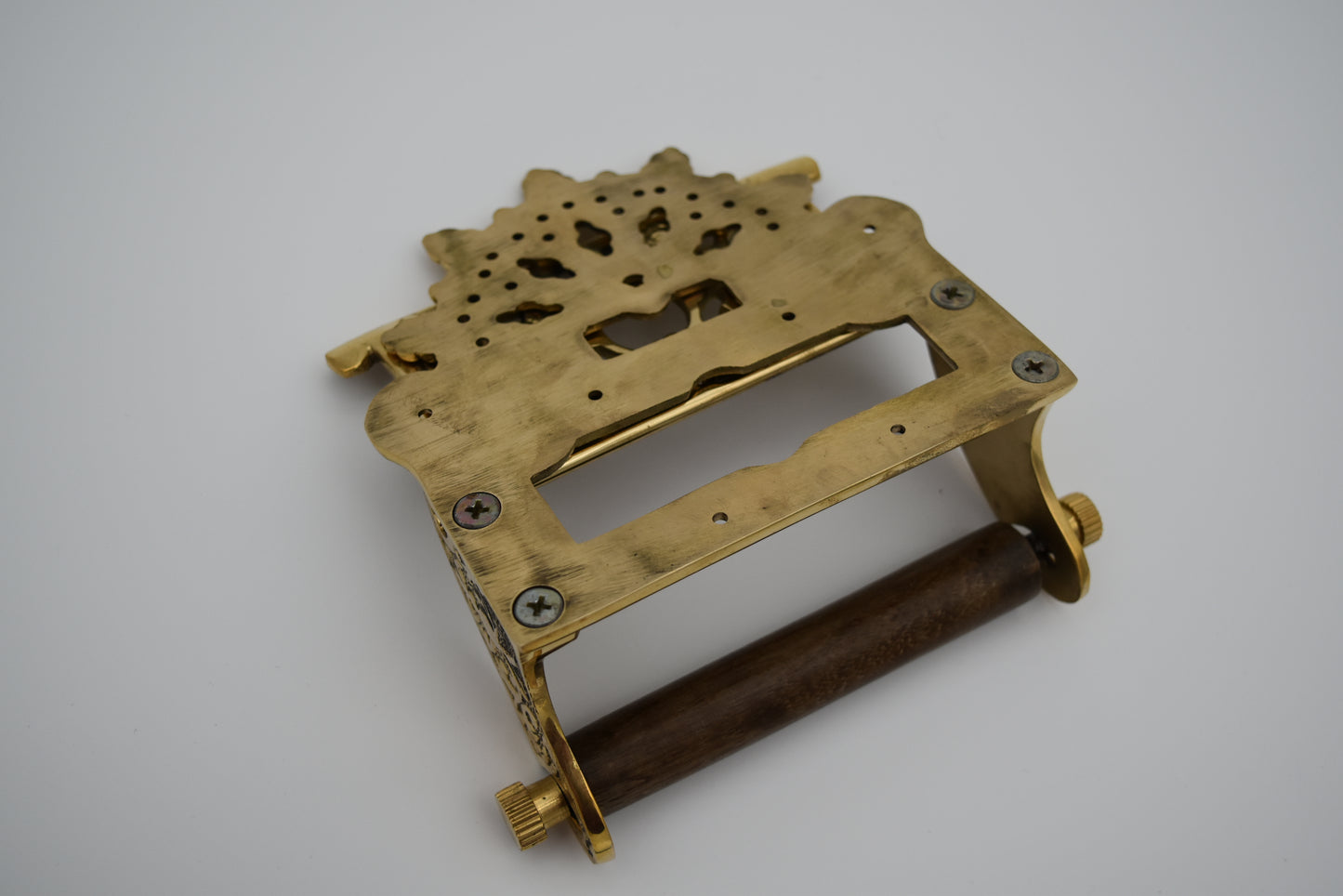 Victorian with Lid Brass - Toilet Paper Holder