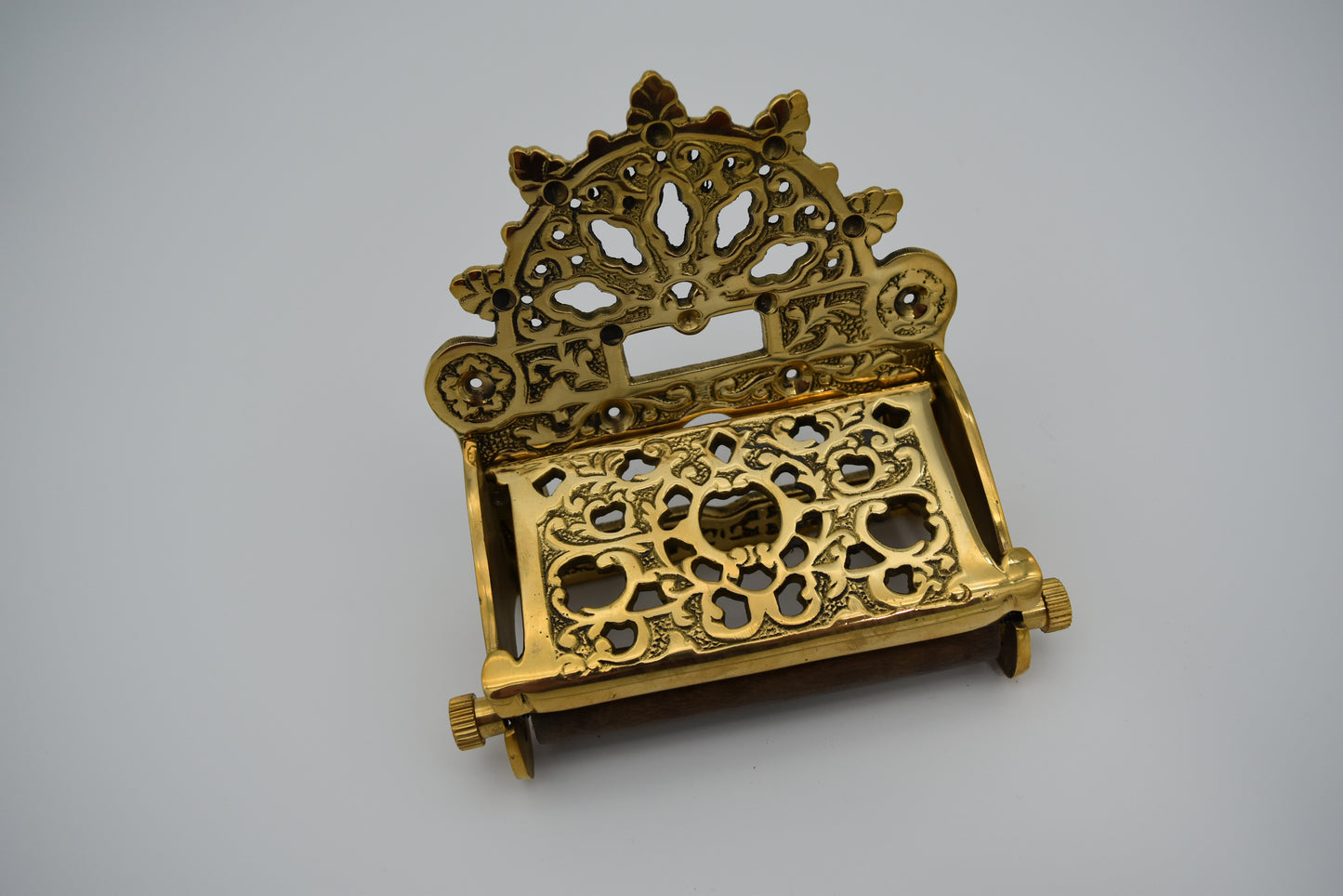Victorian with Lid Brass - Toilet Paper Holder
