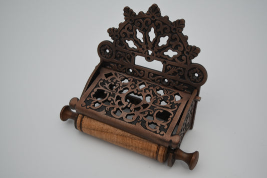 Victorian with Lid Antique Iron - Toilet Paper Holder