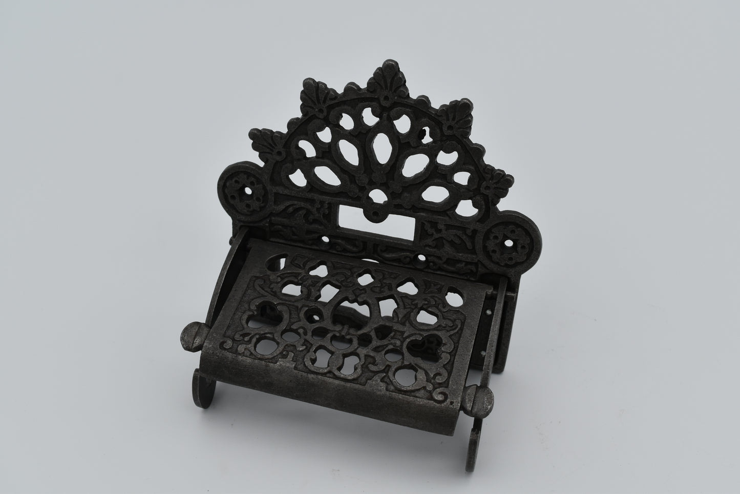 Victorian with Lid Antique Iron - Toilet Paper Holder