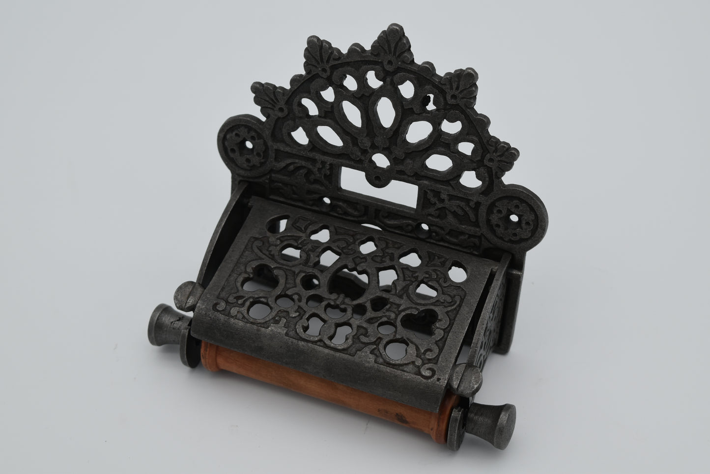 Victorian with Lid Antique Iron - Toilet Paper Holder