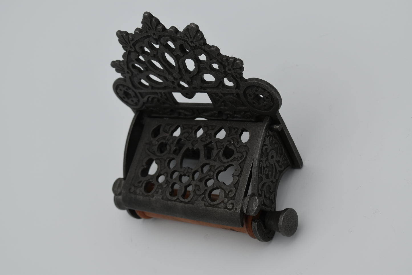 Victorian with Lid Antique Iron - Toilet Paper Holder