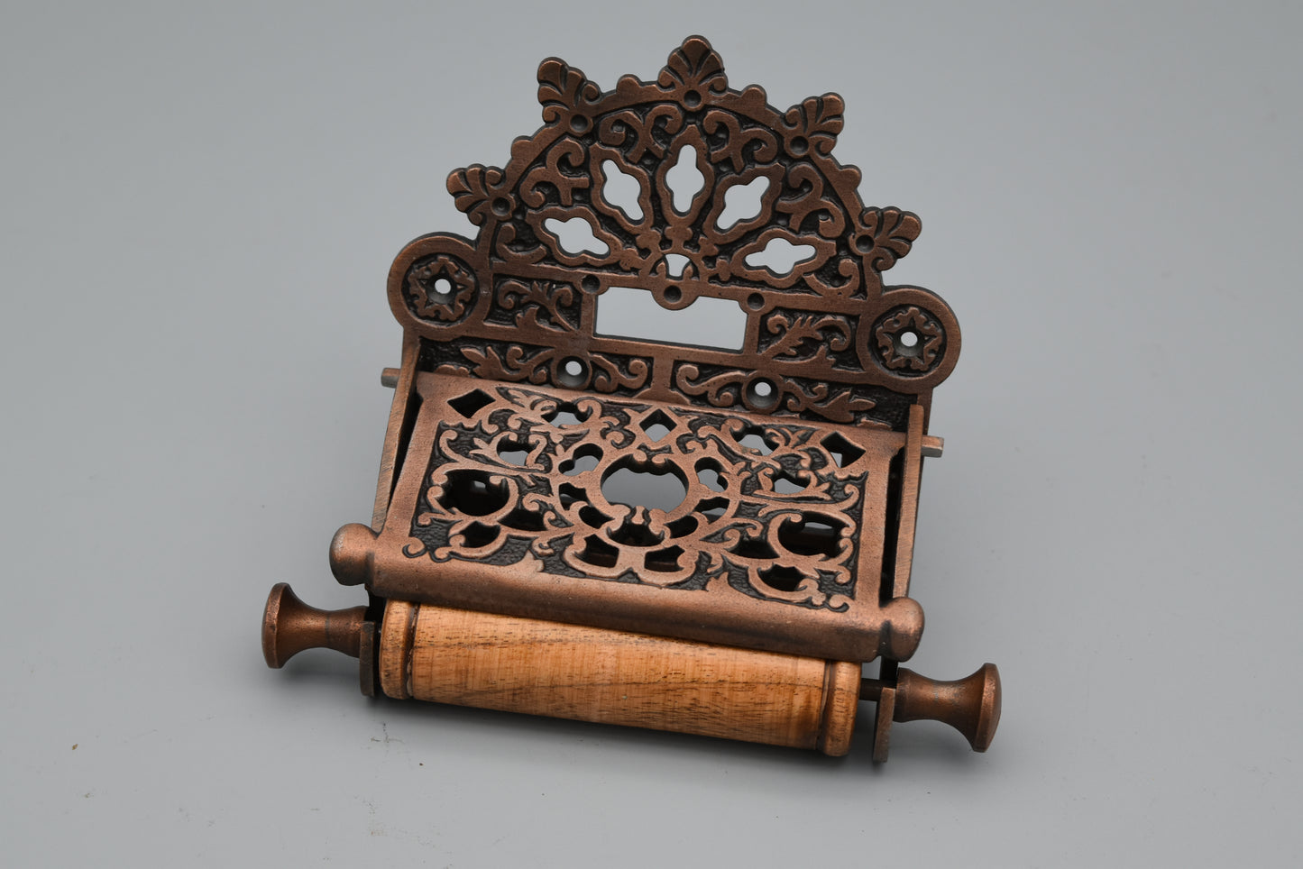 Victorian with Lid Antique Copper - Toilet Paper Holder