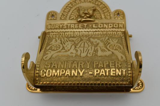 The Bury St London Solid Solid brass toilet toll holder Roll size  4.5 " wide X 4.5 " diameter