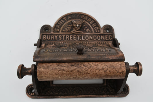 Bury St London Vintage Toilet Paper Holder Antique Iron