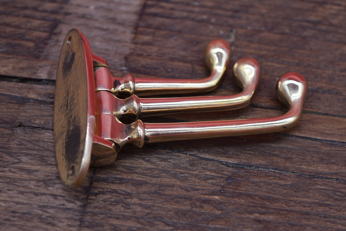 Swivel Hook Triple VICTORIAN Solid Brass or Antique Iron 75mm x 100mm