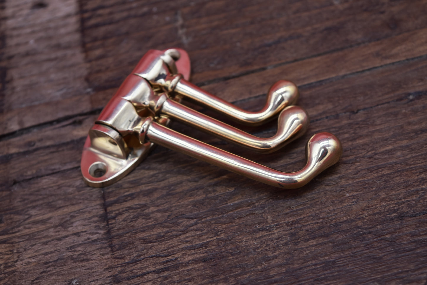 Swivel Hook Triple VICTORIAN Solid Brass or Antique Iron 75mm x 100mm