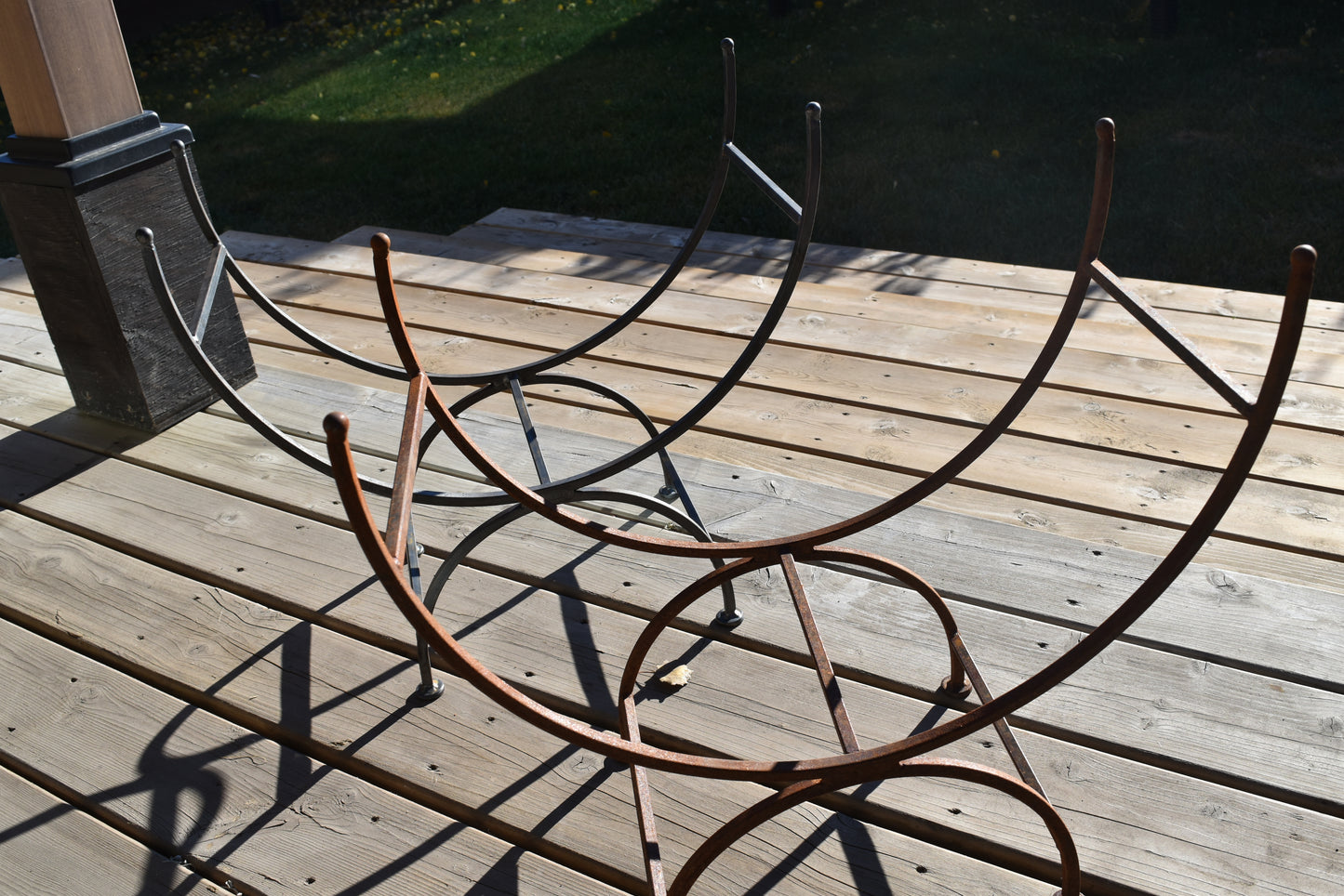 Log Holder Vintage Antique Iron or Rustic finish- Hand Made in Canada