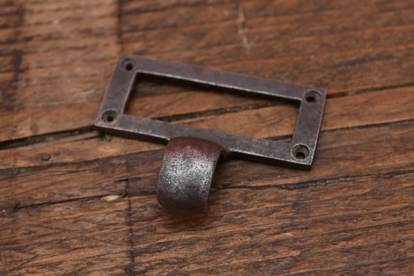 Library Label Frame Pull Square Cast Antique Iron 70mm x 30mm