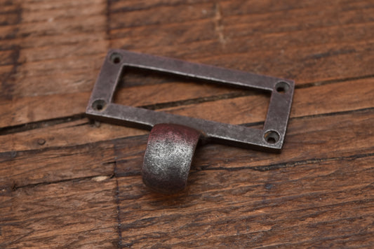 Library Label Frame Pull Square Cast Antique Iron 70mm x 30mm