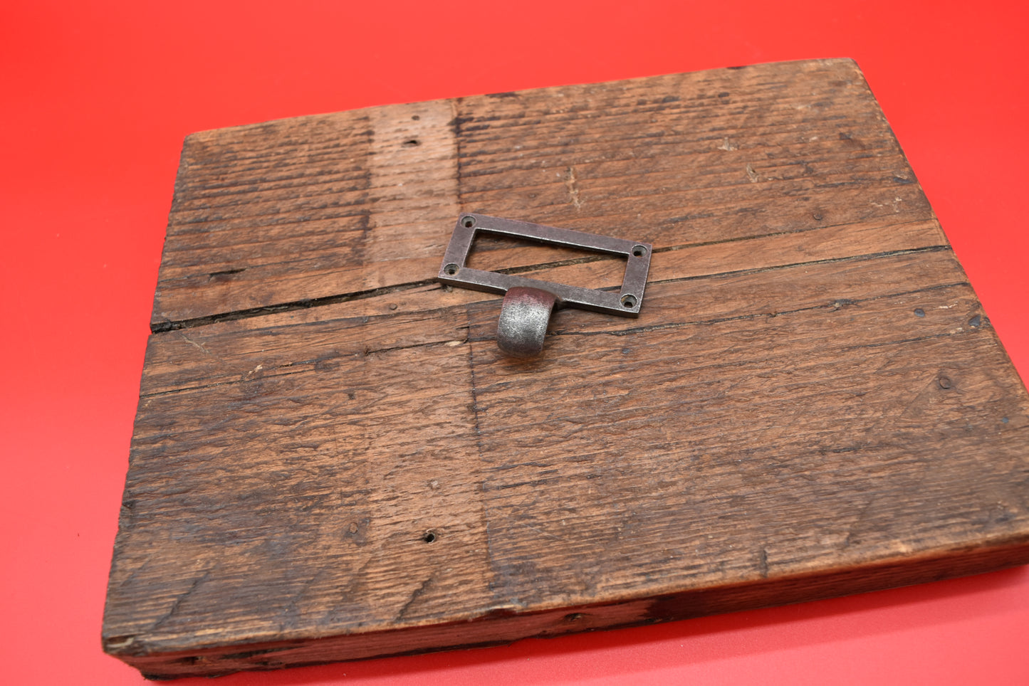Library Label Frame Pull Square Cast Antique Iron 70mm x 30mm