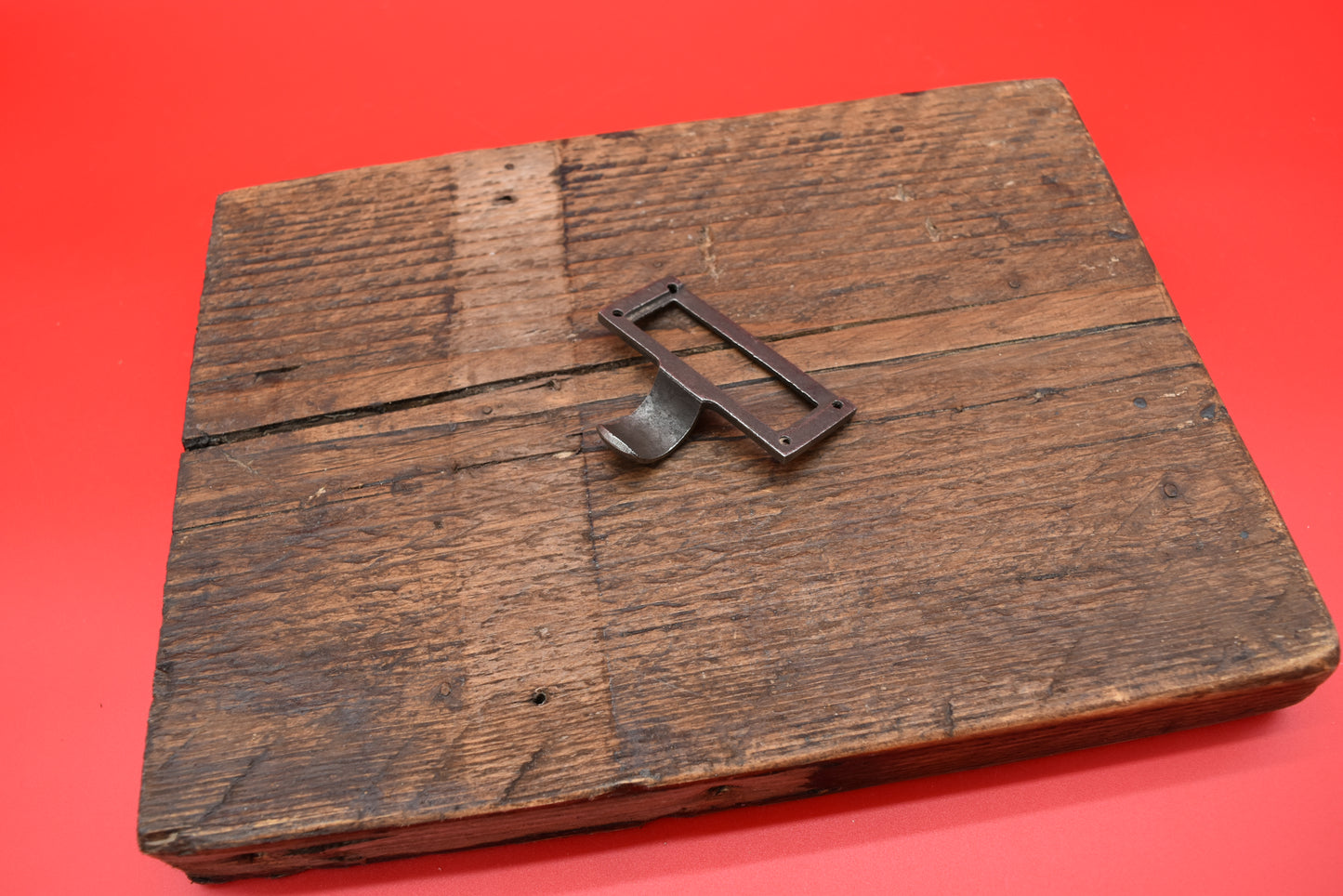Library Label Frame Pull Square Cast Antique Iron 70mm x 30mm