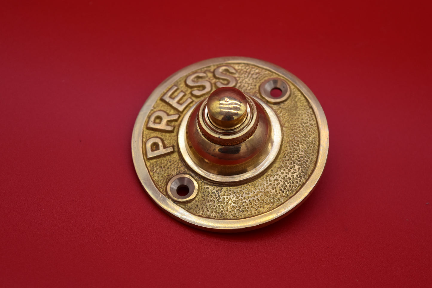 Door Bell Push - Round 'Press' - Brass