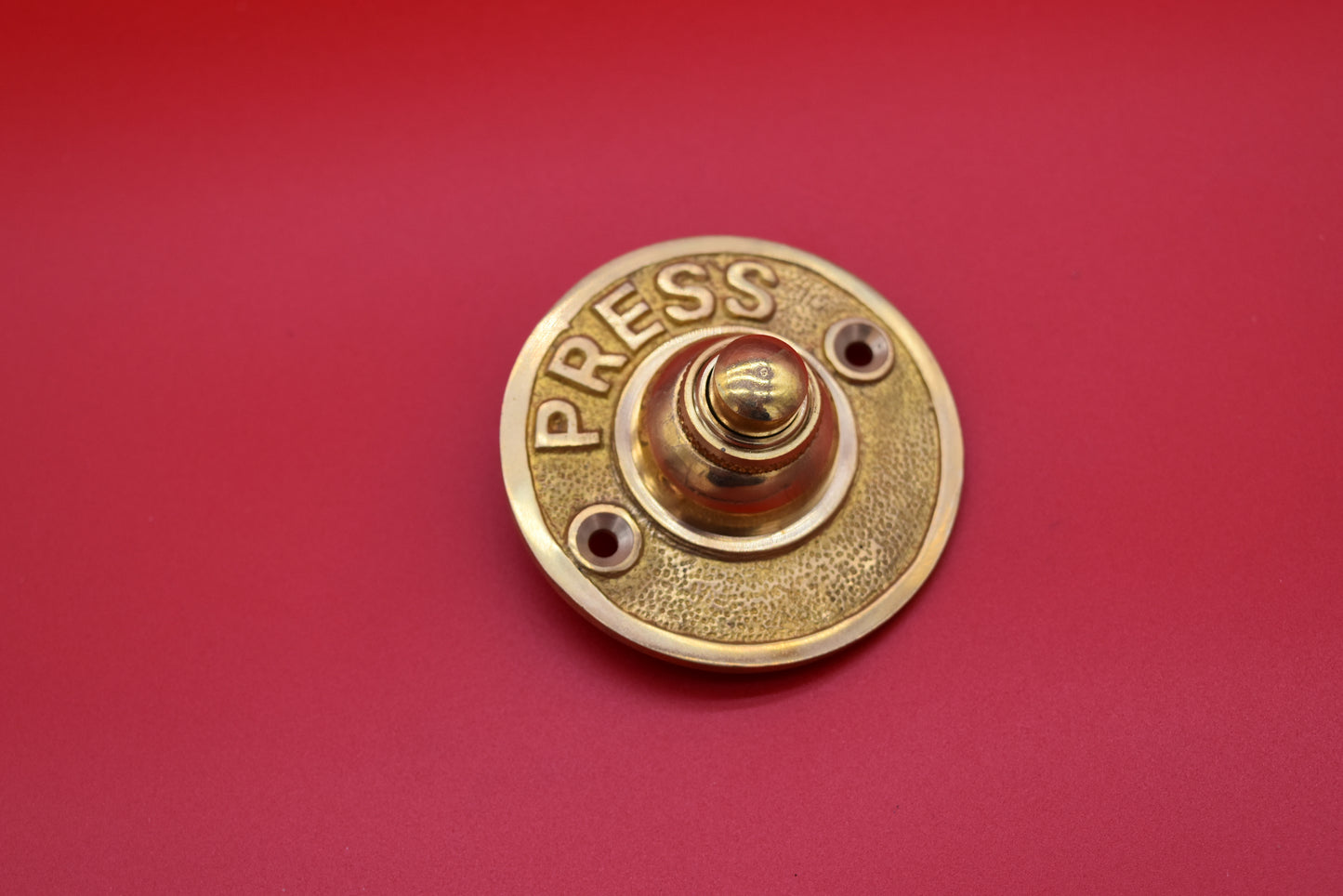 Door Bell Push - Round 'Press' - Brass