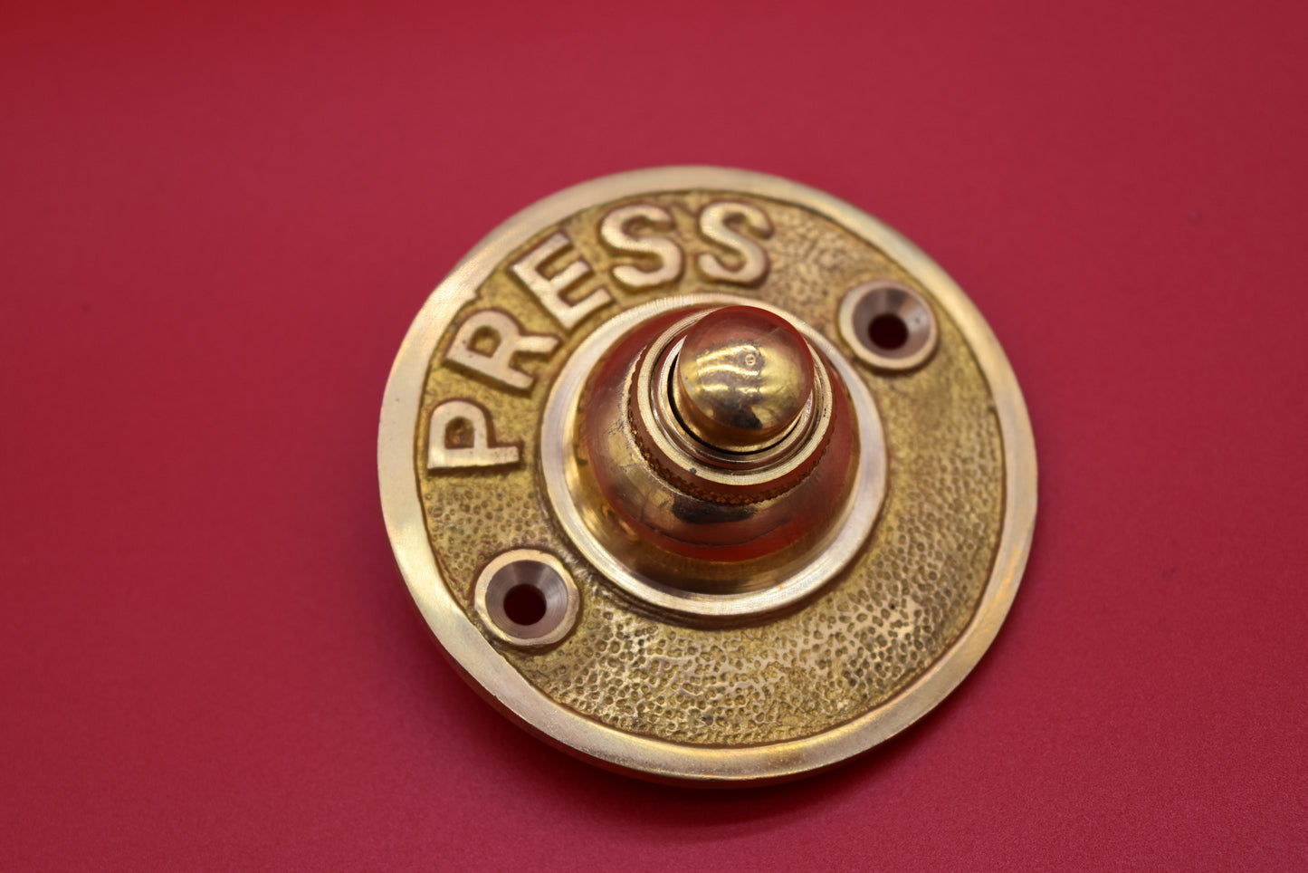 Door Bell Push - Round 'Press' - Brass