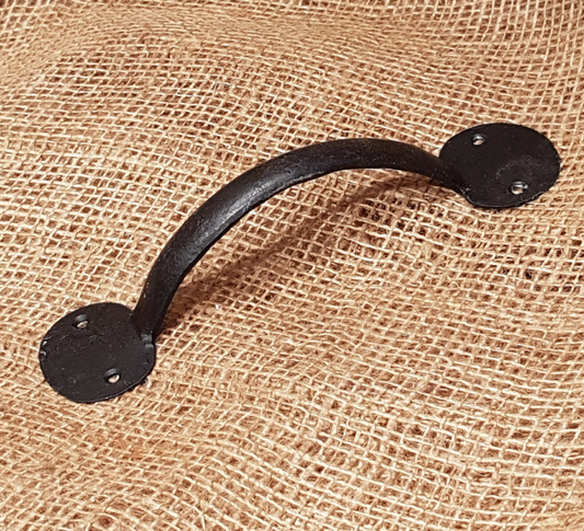 Pull Handle Round End Hand Forged 2 Hole Antique Iron 5", 6" 7", 8", 9", 10", 12", 14"  in Black WAX or Natural