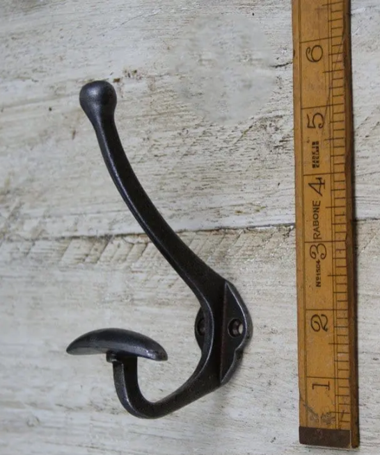 Coat Hook BOWLER TOP HAT Wide Cast Antique Iron 125mm