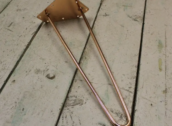 Hairpin Leg - 2 Prong - Polished Copper 14" - 16"