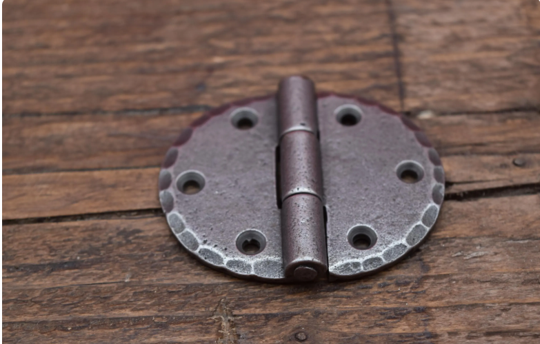 Round Disc Hinge 55mm (Pickard)- hand forged - Antique Iron