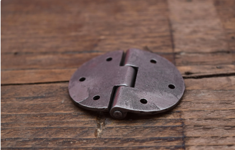 Round Disc Hinge 55mm (Pickard)- hand forged - Antique Iron