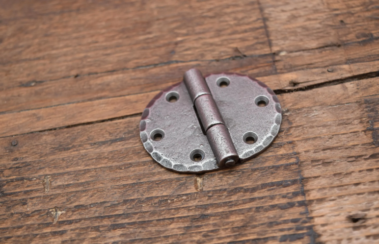 Round Disc Hinge 55mm (Pickard)- hand forged - Antique Iron