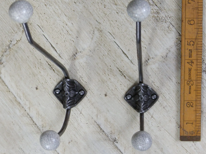Rosette Ball End Hat & Coat Hook -Multiple Colors